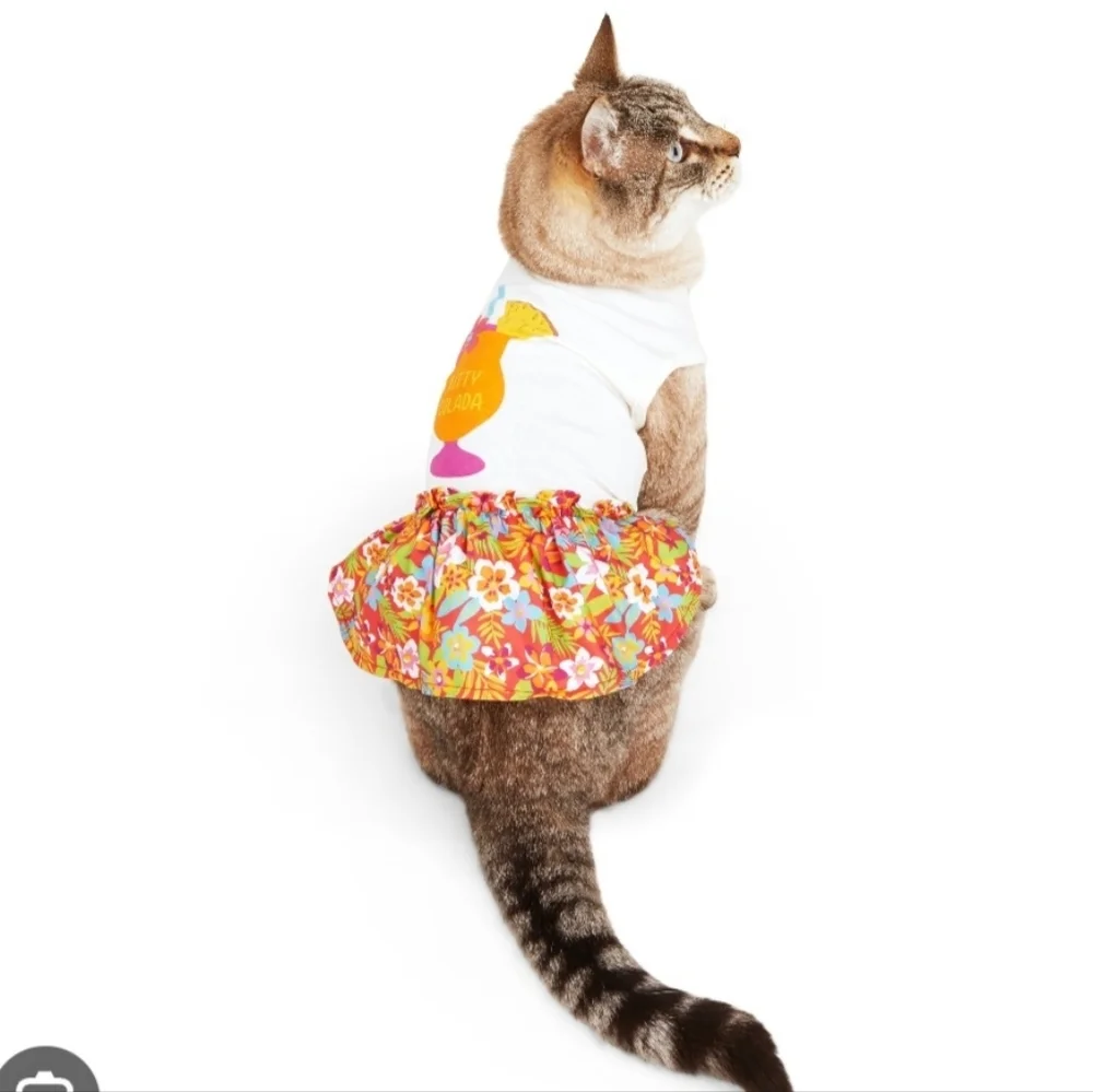Tropical Kitty Colada Floral Cat Dog Dress Size L XL YOULY NWT
